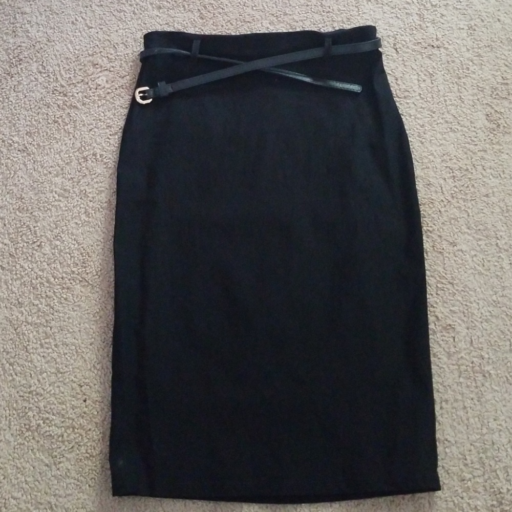 Black midi skirt